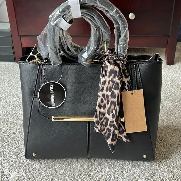 Steve madden black tote best sale